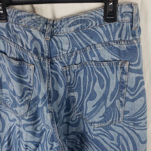 H&m Divided Women's 10 Swirl Blue Jeans - Picture 14 of 15
